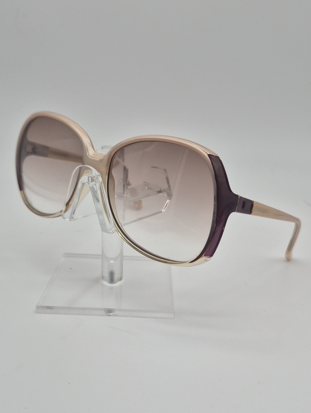 Vintage 1970s Corning/Serengeti Beige to Purple Gradient Oversized Sunglasses